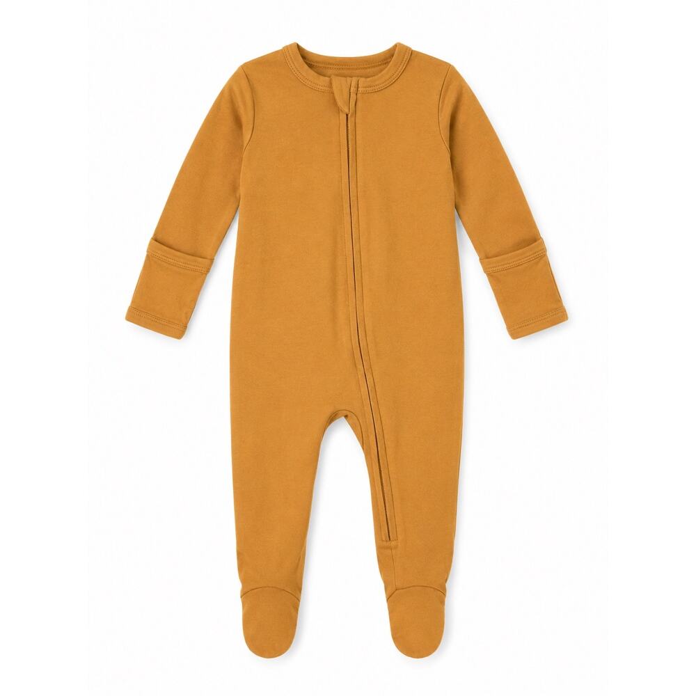Kate Quinn Organics Honey Mustard Zippered Footie